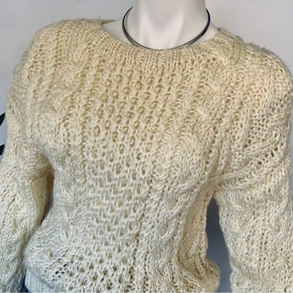 v i n t a g e :: Handmade Chunky Braided Cable Knit Aran Sweater - Picture 8 of 15